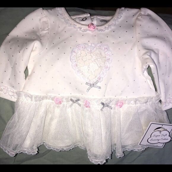 NWT Infant 3M Little Me Soft Luxury Cotton Dress - Picture 1 of 9